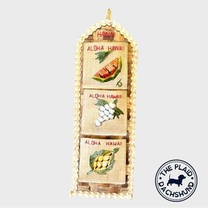 Vintage Hawaiian Themed Wall Hanging with Fruit Design